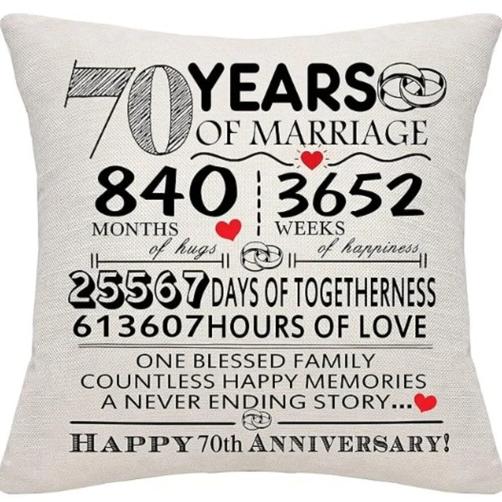 Wedding Anniversary Throw Pillow Cover 18x18 Inch - NIP